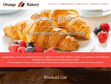 Tablet Screenshot of orangebakery.com